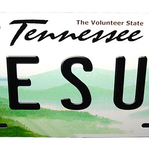 TENNESSEE State JESUS Metal Car Novelty License Plate Auto Tag. Religious, Christian, Spiritual TENNESSEE State Car License Plate