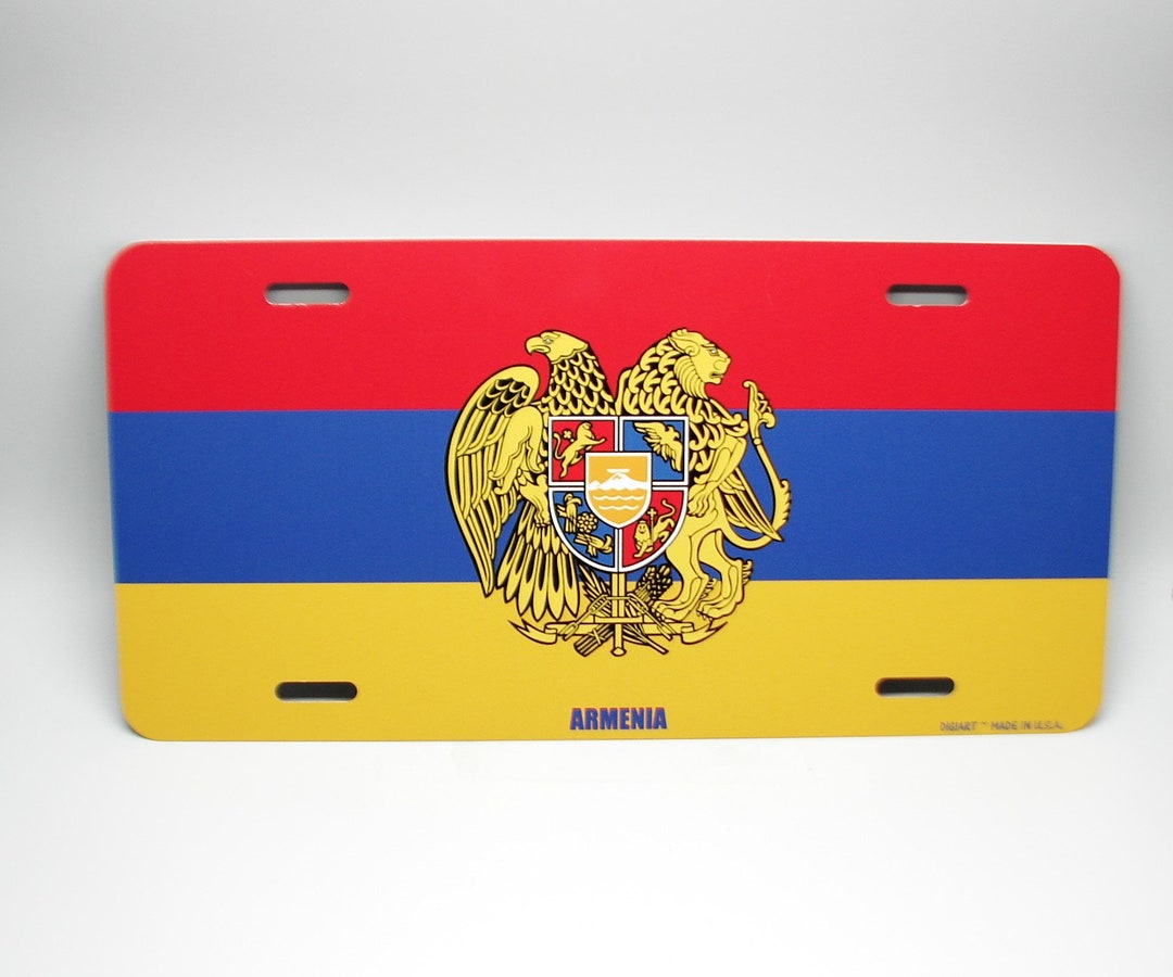 ARMENIA FLAG Coat of Arms Metal Car Novelty License Plate Auto Tag