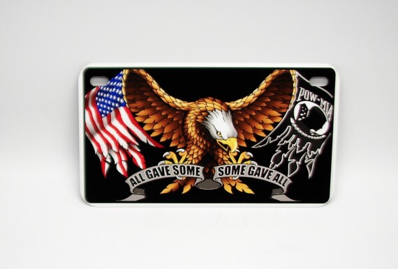 Motorcycle Bike Size POW MIA Eagle AMERICAN Flag Motorcycle Bike Aluminum Novelty License Plate Accessories 7 X4 Etsy Australia