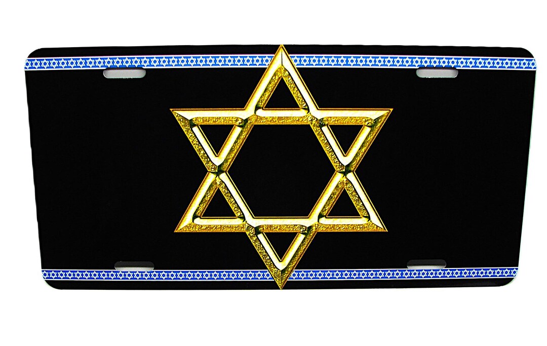 JEWISH STAR Star of David Metal Car Novelty License Plate Auto Tag ...