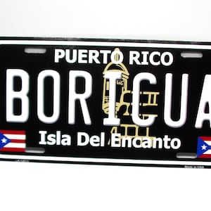 BORICUA PUERTO RICO Isla Del Encanto Metal Car Novelty License Plate Auto Tag. Puerto Rican Car License Plate