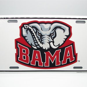 Officially Licensed BAMA University of ALABAMA Crimson Tide 3D EMBOSSED Metal Car Novelty License Plate Auto tag