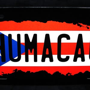 Humacao PUERTO RICO FLAG Metal Car Novelty License Plate Auto Tag. Puerto Rican Flag Car License Plate