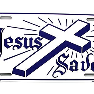 JESUS SAVES Metal Car Novelty License Plate Auto Tag. Jesus, Christian, Religious