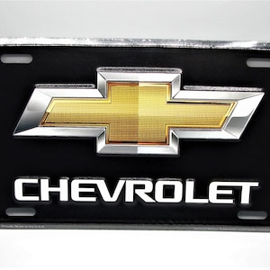 Officially Licensed CHEVY, Chevrolet Bowtie emblem 3D EMBOSSED Metal Car Novelty License Plate Auto tag
