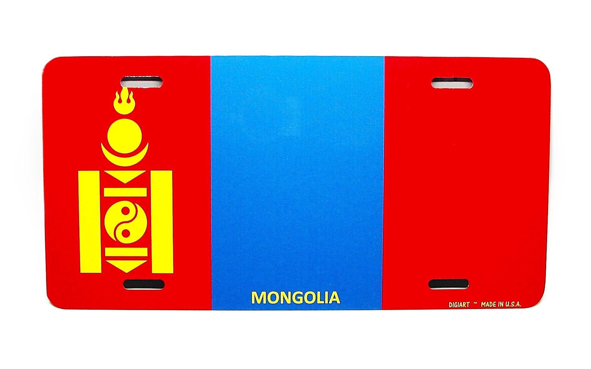 MONGOLIA MONGOLIAN FLAG Metal Car license Plate Auto Tag