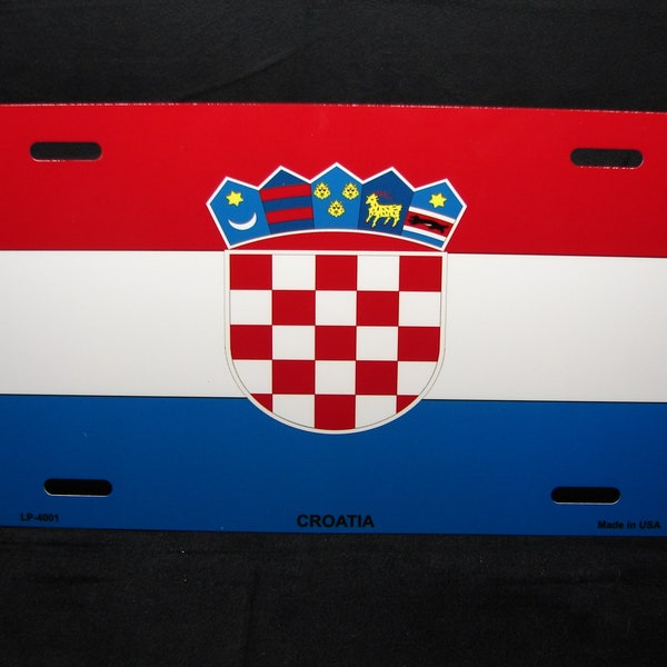 CROATIA CROATIAN FLAG Metal Car Novelty License Plate Auto Tag