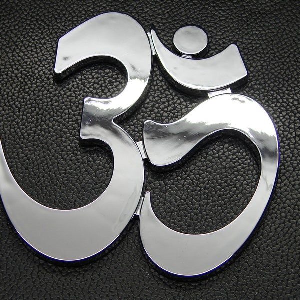 Yoga Hinduism Om, NAMASTE OHM SYMBOL 3D Emblem Sticker Decal For Cars And Bikes