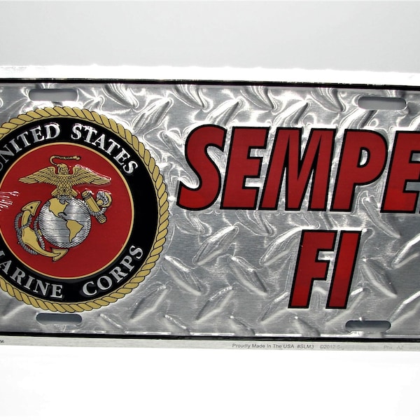 Metal Usmc License Plate Frame Etsy