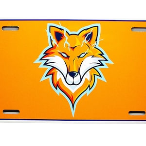 FOX Metal Car Novelty License Plate Auto Tag