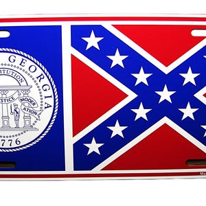 GEORGIA STATE FLAG 2001 Metal Car Novelty License Plate Auto Tag