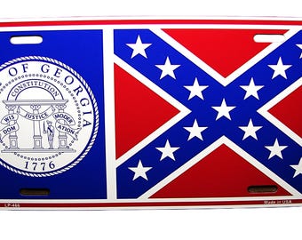 Placa de matrícula de metal para automóvil con diseño de bandera del estado de Georgia de 2001