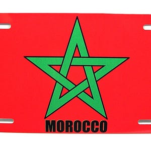 MOROCCO MOROCCON FLAG Metal Car Novelty License Plate Auto Tag.