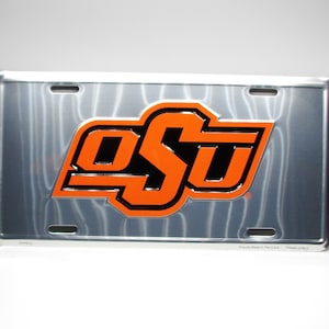 Officially Licensed OSU Oklahoma State Cowboys 3D EMBOSSED Metal Car NOVELTY License Plate Auto tag