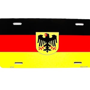 GERMAN GERMANY Flag Metal Car Novelty License Plate Auto Tag. Deutschlandfahne, Bundesflagge.