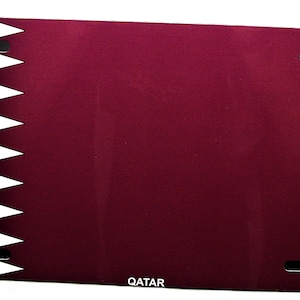 Targa per auto in metallo con bandiera del Qatar