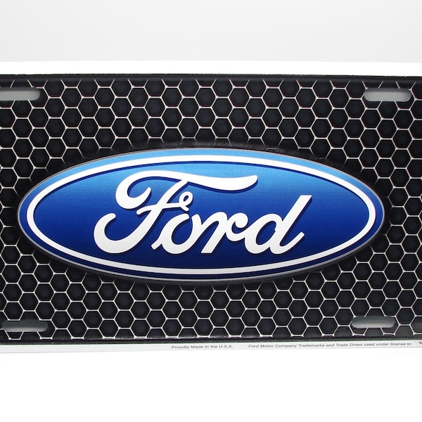 Ford Motor Company Emblem With Blue Background 3D EMBOSSED Metal Car NOVELTY License Plate Auto tag