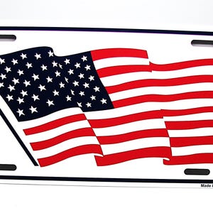 AMERICAN FLAG Metal Car Novelty License Plate Auto tag. USA flag, U.S. Flag