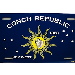 CONCH REPUBLIC FLAG Florida State Key West Metal Car Novelty License Plate Auto Tag