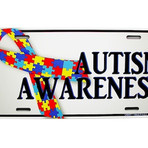 AUTISM AWARENESS Metall Auto Neuheit Nummernschild Auto tag