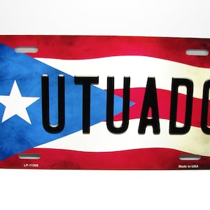 UTUADO PUERTO RICO Flag Metal Car Novelty License Plate Auto Tag. Puerto Rican Flag Car License Plate