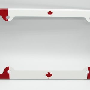 CANADA CANADIAN FLAG Aluminum Metal Car License Plate Frame
