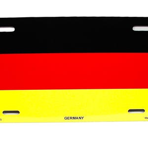 GERMAN GERMANY Flag Metal Car Novelty License Plate Auto Tag. Deutschlandfahne, Bundesflagge.