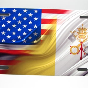 VATICAN CITY AMERICAN Flag Religious spiritual Metal Car Novelty License Plate Auto tag