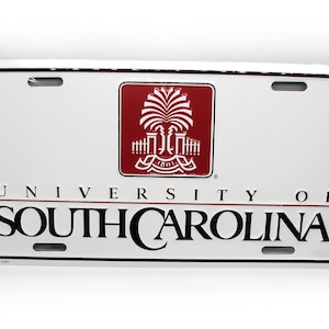 Officially Licensed NCAA South Carolina University Gamecocks 3D EMBOSSED Metal Car License Plate Auto Tag