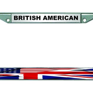UK BRITISH ENGLISH England United Kingdom Union Jack American Flag Chrome Metal Car License Plate Frame