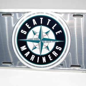 Officially Licensed MLB Seattle Mariners 3D EMBOSSED Metal Car Novelty License Plate Auto Tag