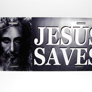 JESUS SAVES Metal Car Novelty License Plate Auto Tag. Jesus, Christian, Religious
