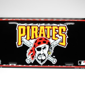 Officially Licensed MLB Pittsburg Pirates 3D EMBOSSED Metal Car Novelty License Plate Auto Tag