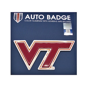 Licensed VIRGINIA TECH HOKIES 3D Color Aluminum Emblem Sticker Decal Badge