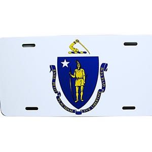 MASSACHUSETTS STATE FLAG Metal Car Novelty License Plate Auto Tag
