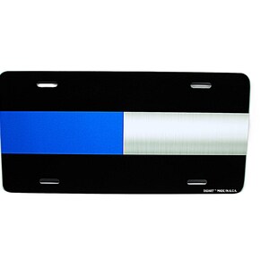 Thin Blue Thin SILVER Line Police Firefighters CORRECTIONS Metal Car Novelty License Plate Auto Tag