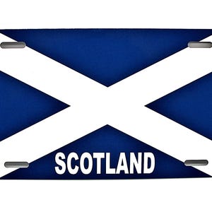 SCOTLAND, SCOTTISH Flag Metal Car Novelty License Plate. St Andrew&#39;s Cross Scottish Royal Arms, The Saltire