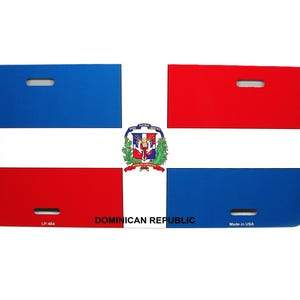 DOMINICAN REPUBLIC FLAG Metal Car Novelty License Plate Auto Tag.