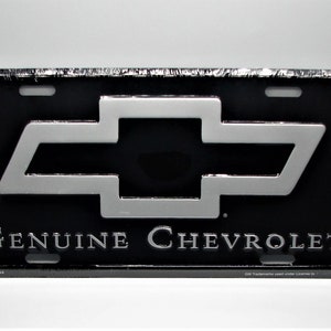 Officially Licensed CHEVY, Chevrolet Bowtie emblem 3D EMBOSSED Metal Car NOVELTY License Plate Auto tag