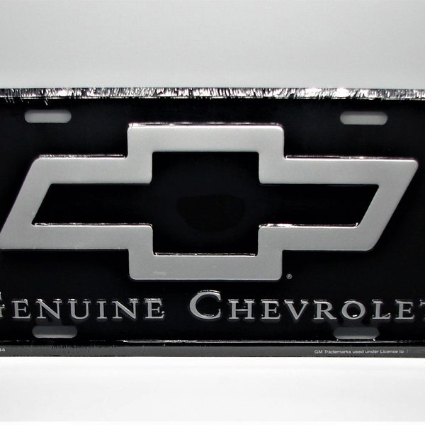 CHEVY, Chevrolet Bowtie emblem 3D EMBOSSED Metal Car NOVELTY License Plate Auto tag