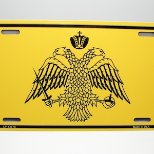 RÖMER, BYZANTIUM, BYZANTINISCHES Reich Flagge Wappen Metall Auto Neuheit Kennzeichen Auto Tag