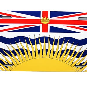 CANADA, CANADIAN Territory British COLUMBIA Flag Metal Car Novelty License Plate Auto tag