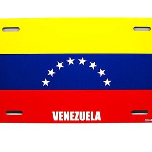 VENEZUELA Flag Bandera De VENEZUELA, VENEZUELAN Flag Metal Car Novelty License Plate Auto Tag