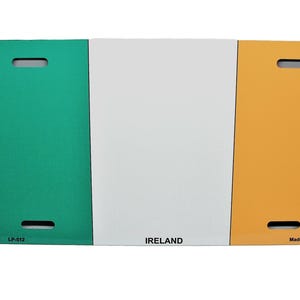 IRISH FLAG Metal Car Novelty License Plate Auto tag. Ireland Flag Metal Car license Plate