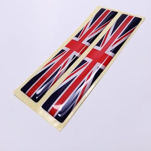 UK BRITISH ENGLISH Flag 3D Epoxy Car Emblem Decal Sticker Set (2) Flexible Durable Waterproof Highly Detailed Good Quality
