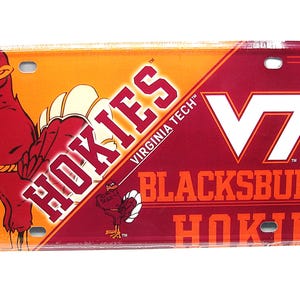 Officially Licensed VIRGINIA TECH HOKIES Metal Novelty Car License Plate Auto Tag