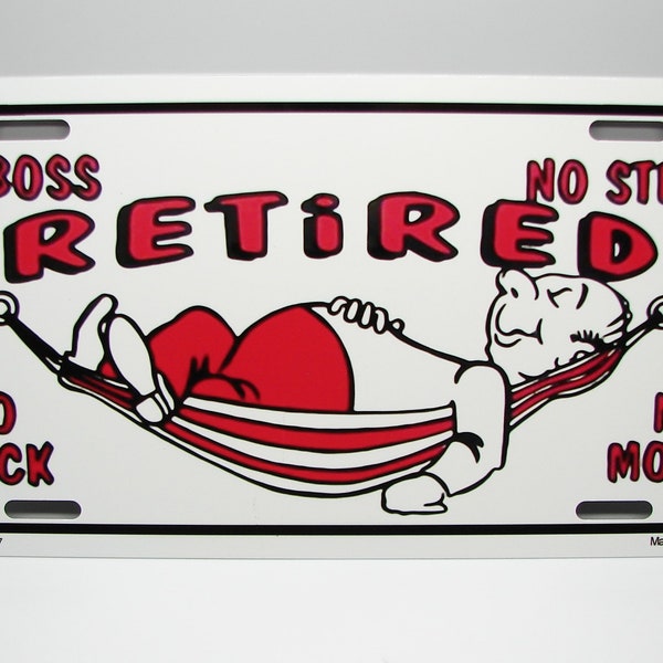 RETIRED Metal Car Novelty License Plate Auto tag