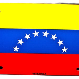 VENEZUELA Flag Bandera De VENEZUELA, VENEZUELAN Flag Metal Car Novelty License Plate Auto Tag