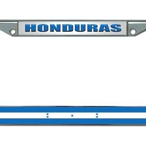 HONDURAS HONDURAN FLAG Chrome Metal Car License Plate Frame