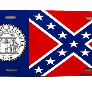 GEORGIA STATE FLAG 2001 Metal Car Novelty License Plate Auto Tag